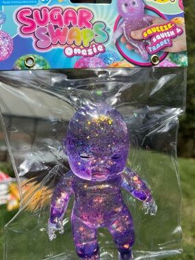 Glitter Purple Baby Doll Figurine - Iridescent Sparkle